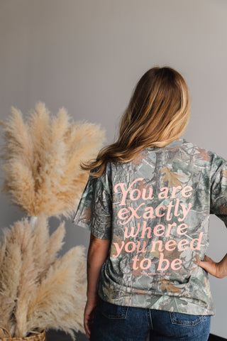 Exactly Where Oversized Camo Tee