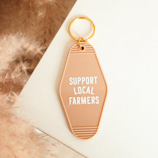 Support Local Farmers Motel Keychain