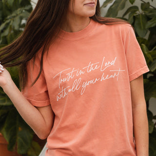 Trust in the Lord Tee - Peach