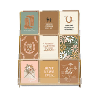 Western - 3 Tier Greeting Card Tabletop Display (Includes 54 Cards)