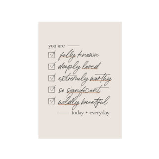 You Are Checklist Art Print